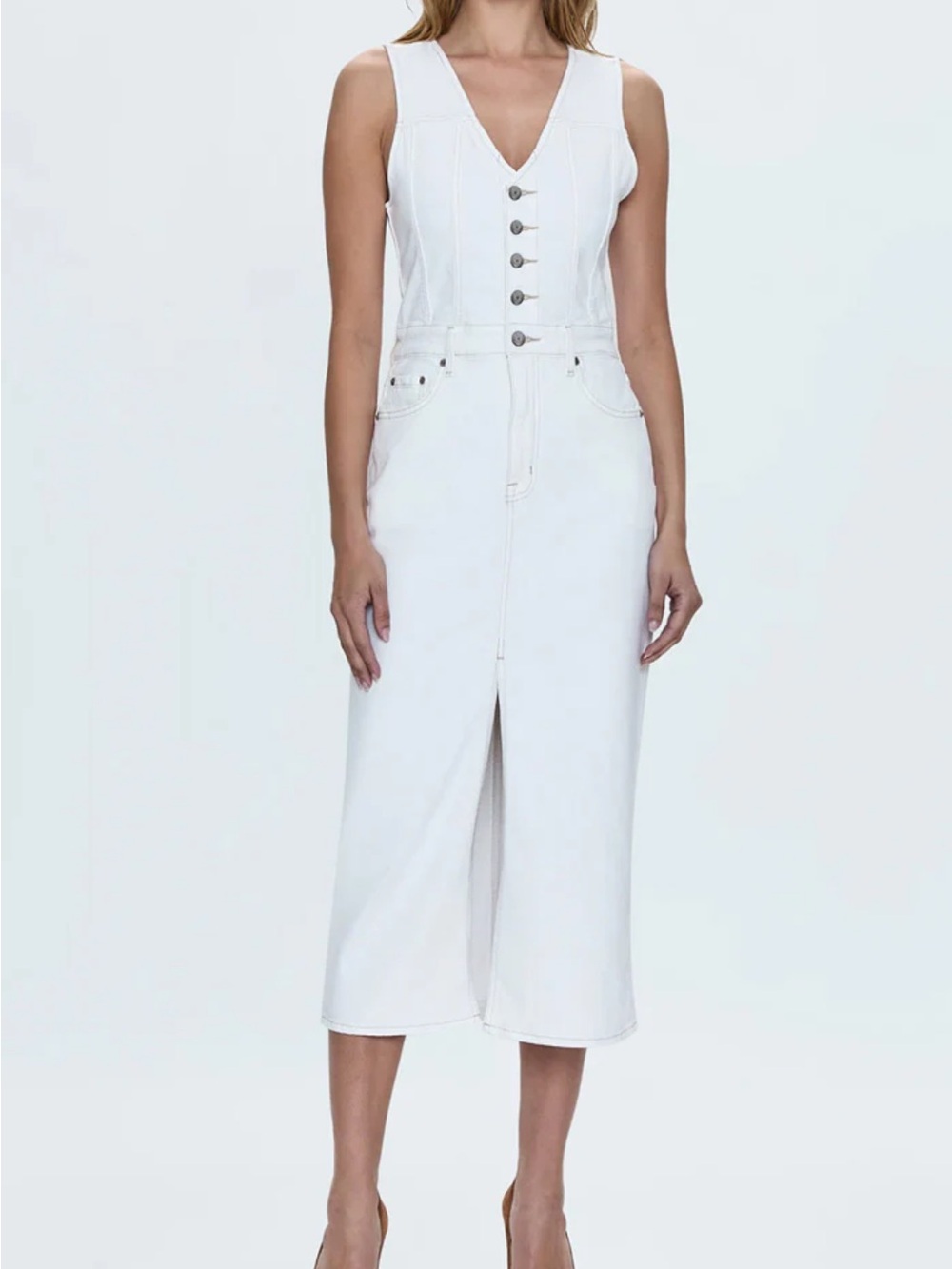Pistola White Denim Button-Front Alex Dress - NWT